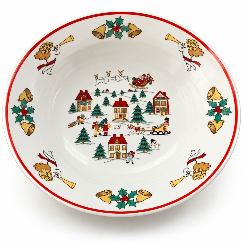 Vintage 1987 Jamestown China "The Joy of Christmas" serving/vegetable bowl, made